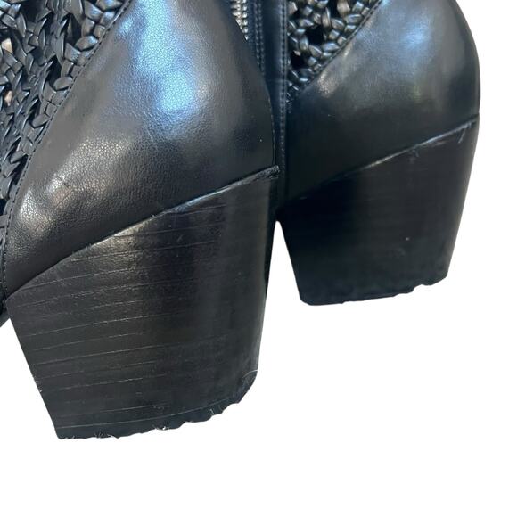 Michael Kors Black Augustine Woven Ankle Boots Size 7.5 Open Weave - Picture 7 of 15